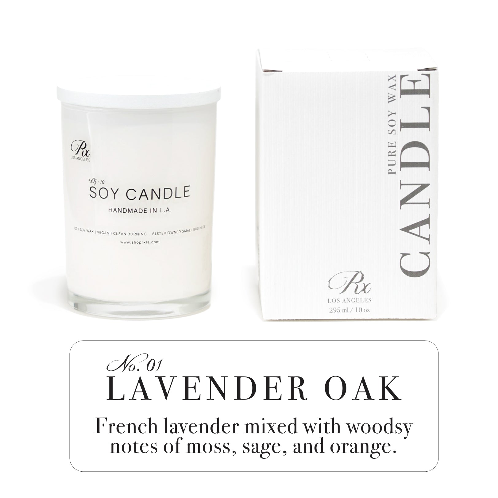 Lavender Oak: 100% Soy Wax Candle