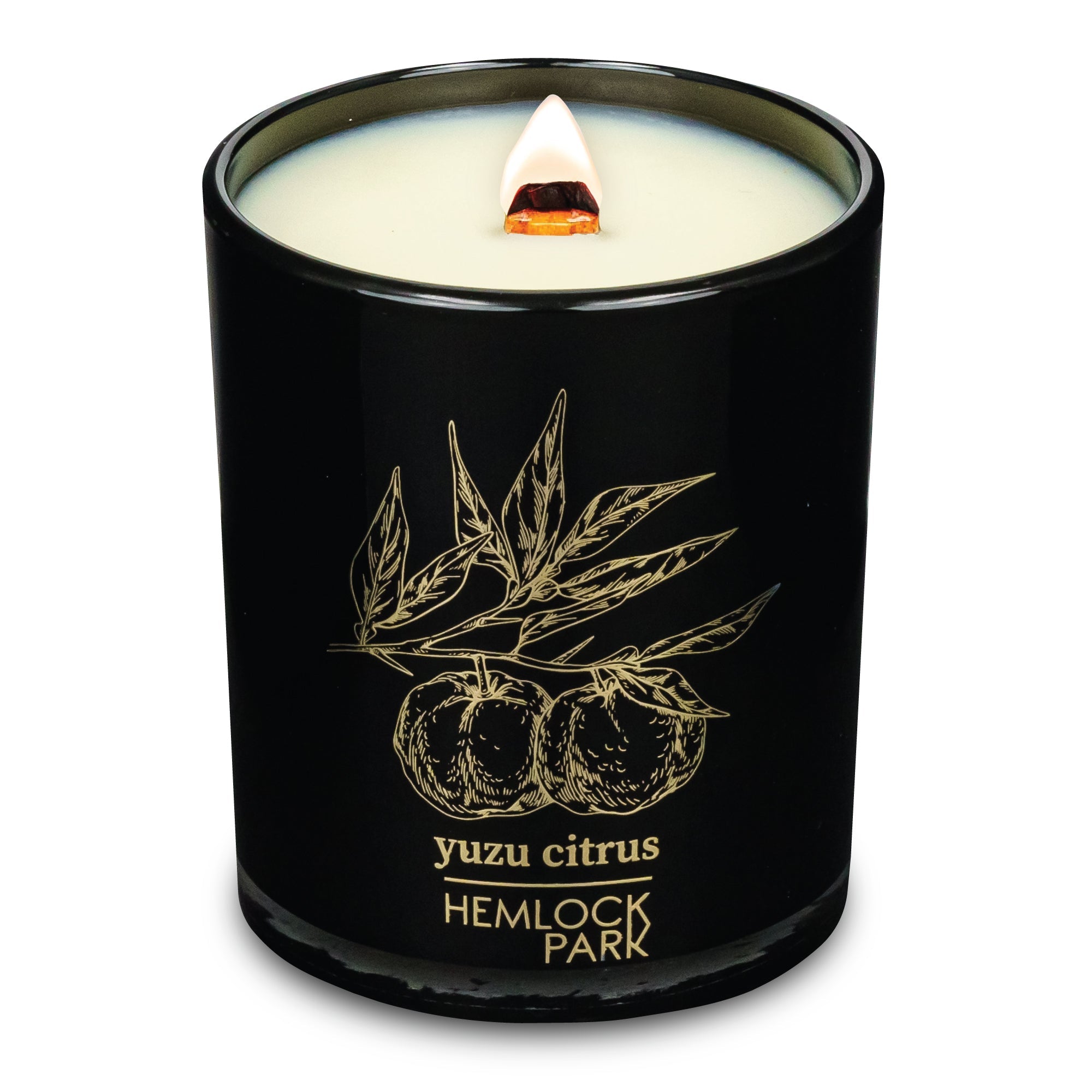 Yuzu Citrus | Black & Gold Wood Wick Candle
