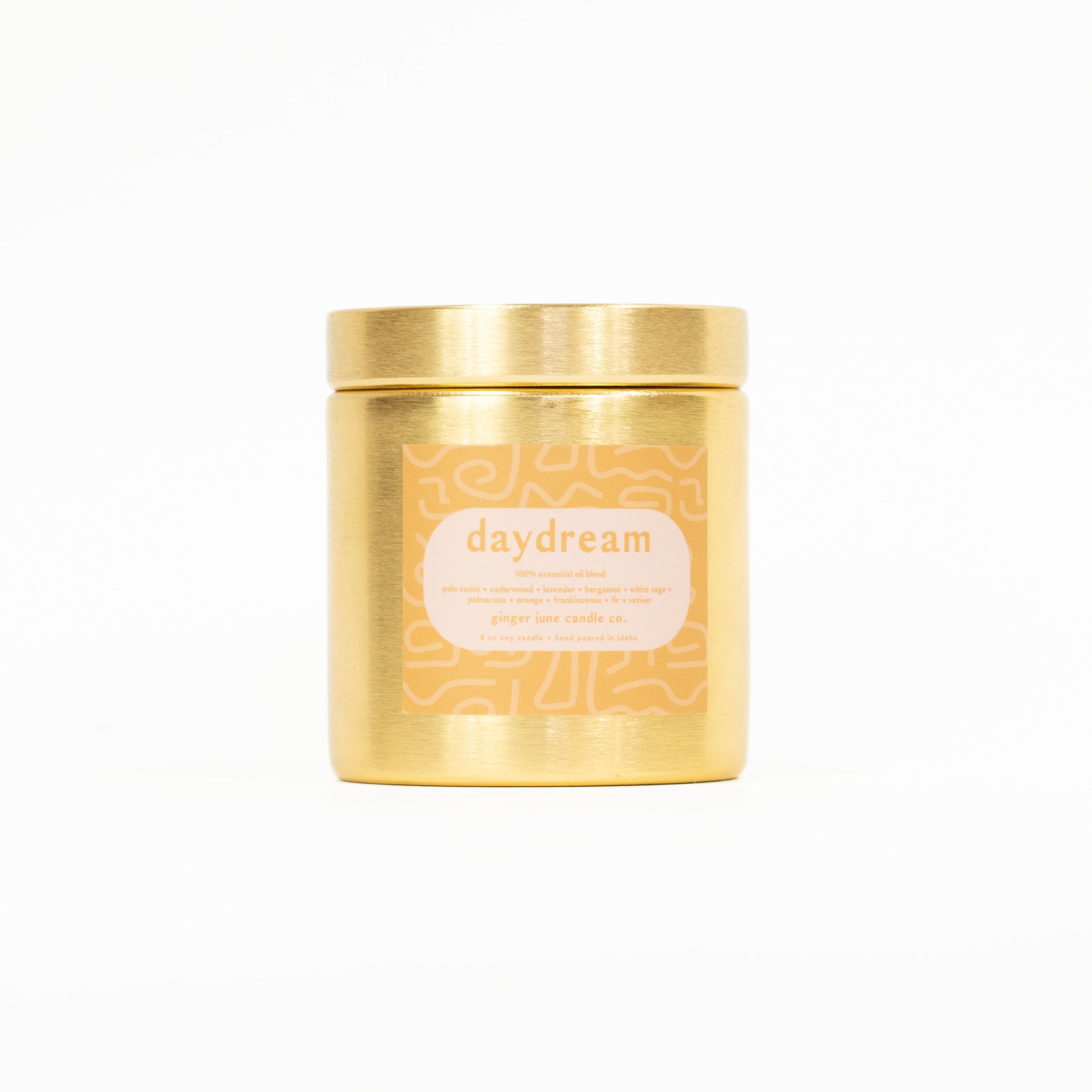DAYDREAM • gold metal tin • 9 oz soy candle