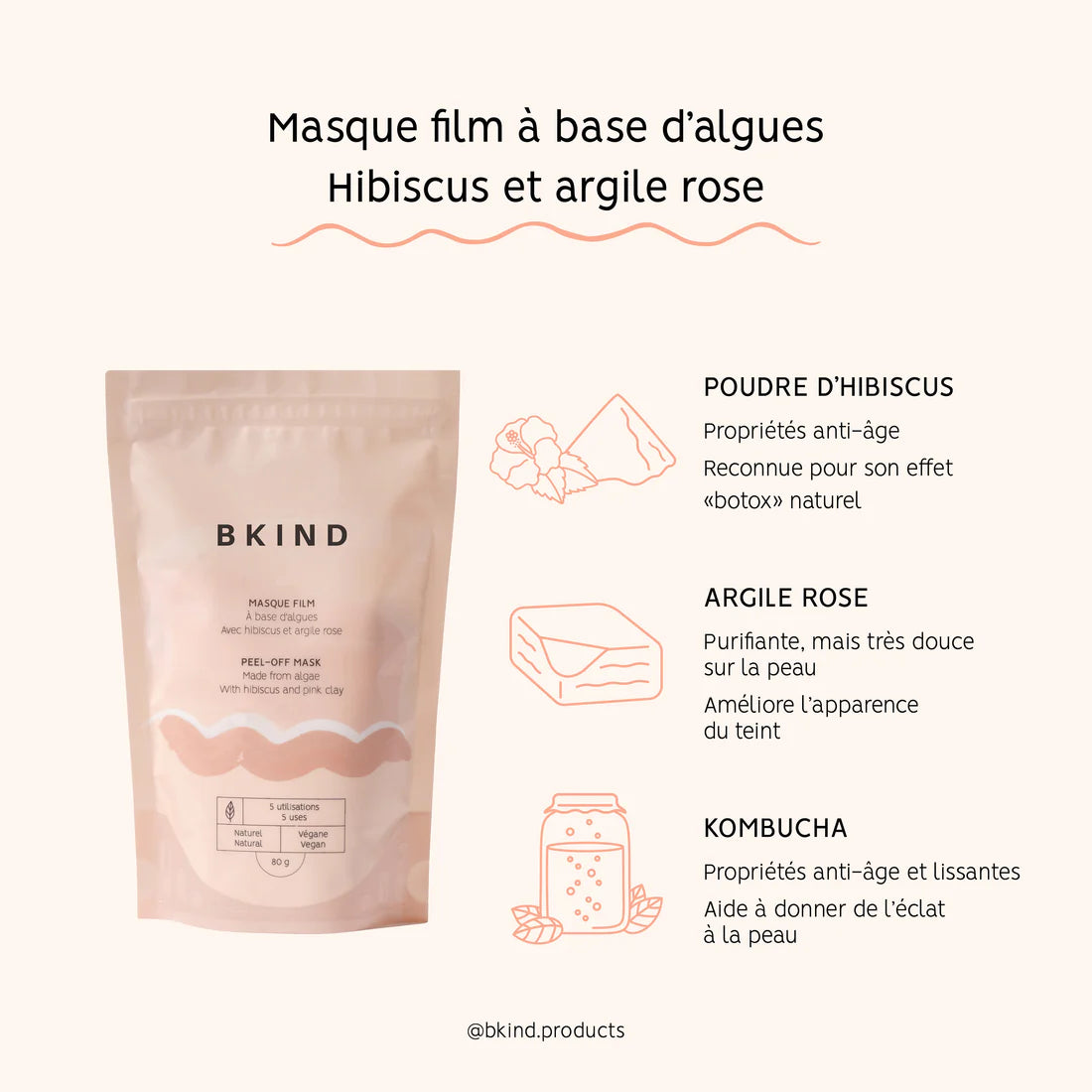 Purifying Algae Peel-off Mask with Hibiscus, Pink Clay and Kombucha