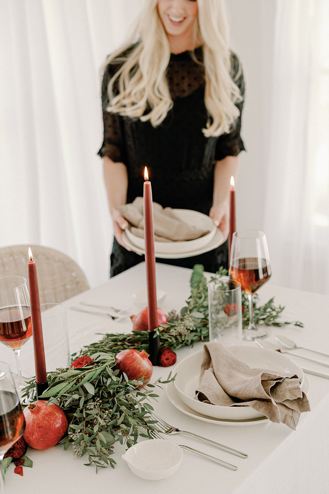 Burgundy | Dipped Beeswax Taper Candles