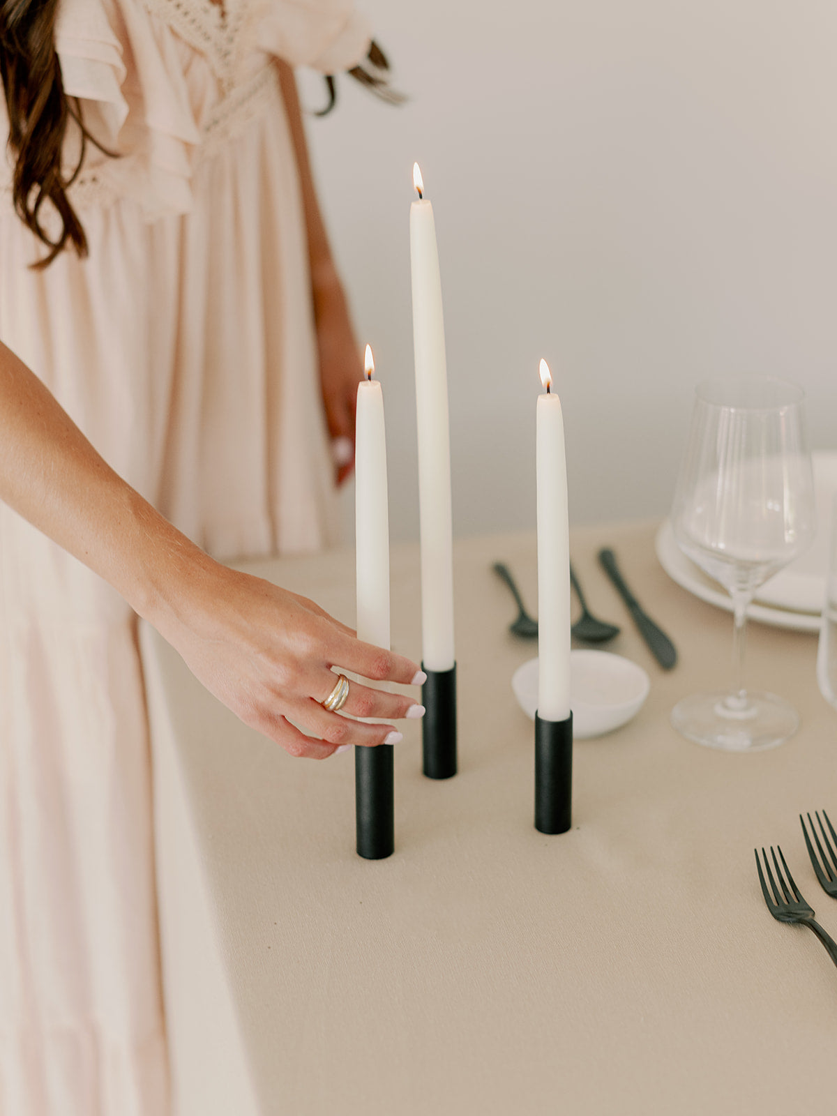 Natural White | Dipped Beeswax Taper Candles