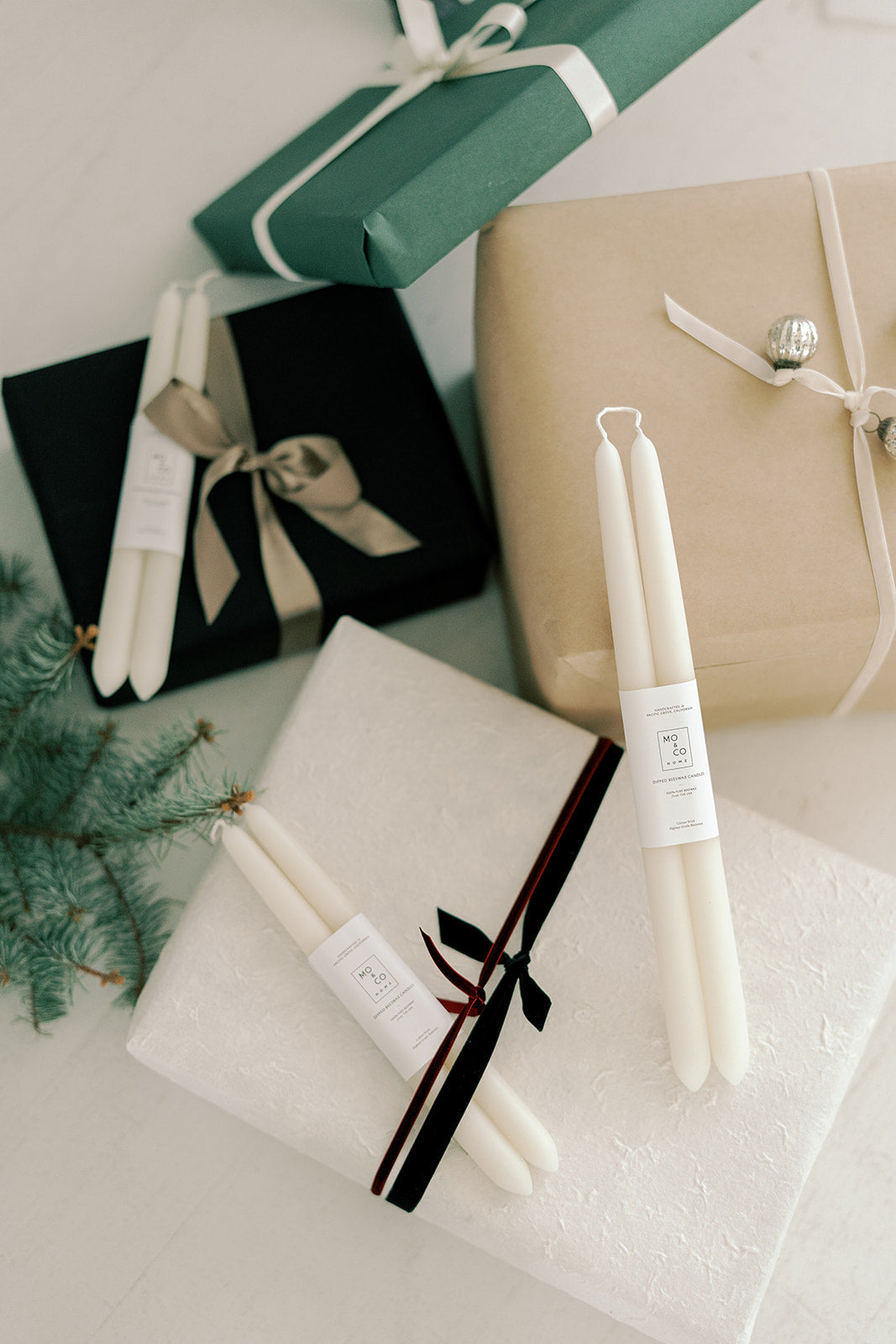 Natural White | Dipped Beeswax Taper Candles