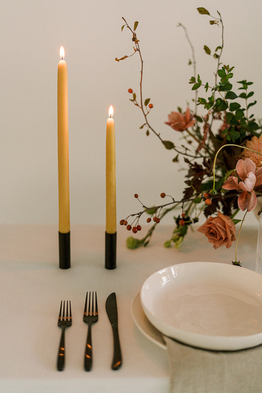 Natural Gold | Dipped Beeswax Taper Candles