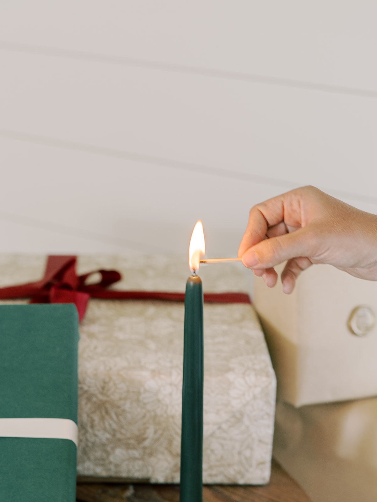 Forest Green | Dipped Beeswax Taper Candles