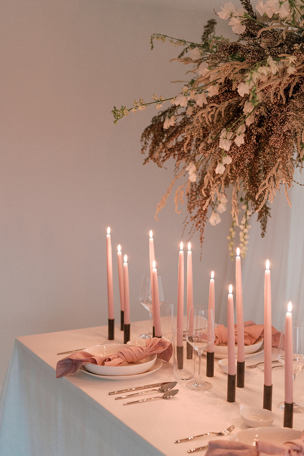 Pink Rose | Dipped Beeswax Taper Candles