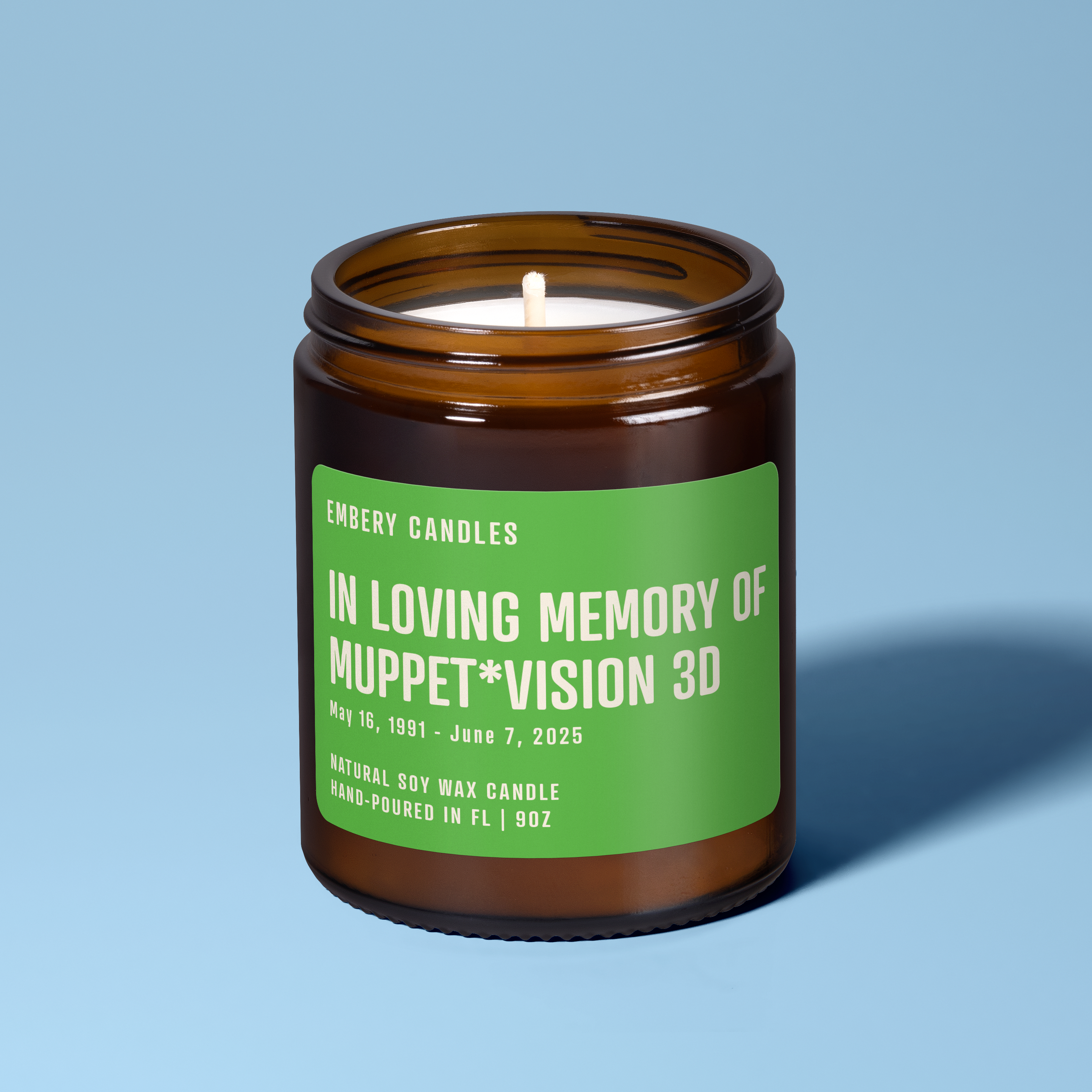 In Loving Memory of Muppet*Vision 3D | Soy Wax Scented Candle