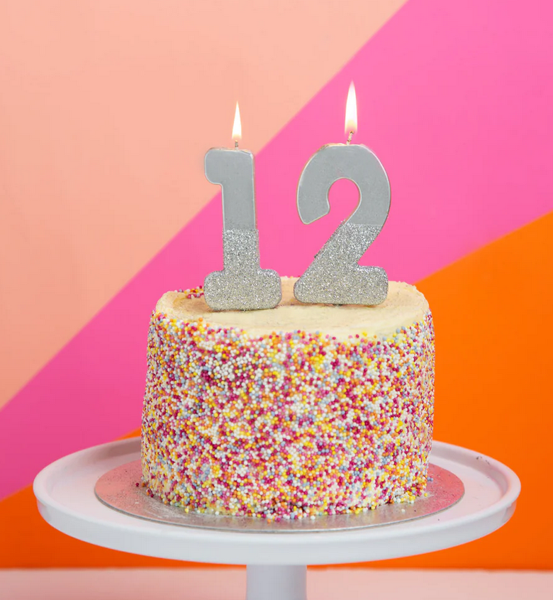 # 2 - Silver Glitter Birthday Candle