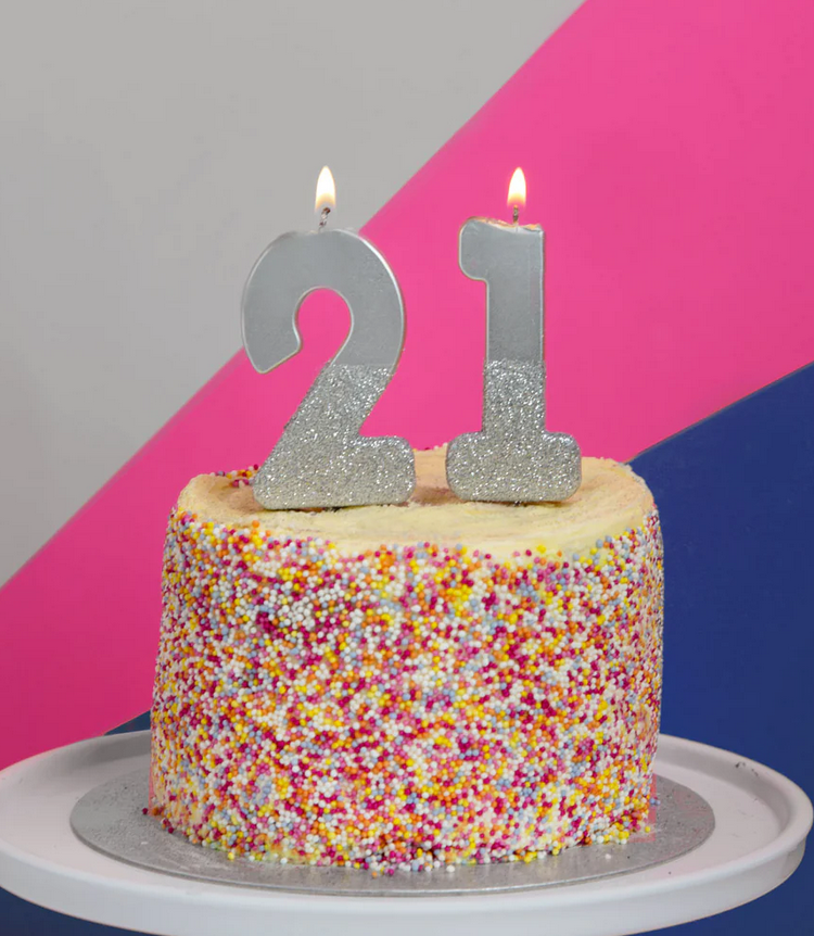 # 2 - Silver Glitter Birthday Candle