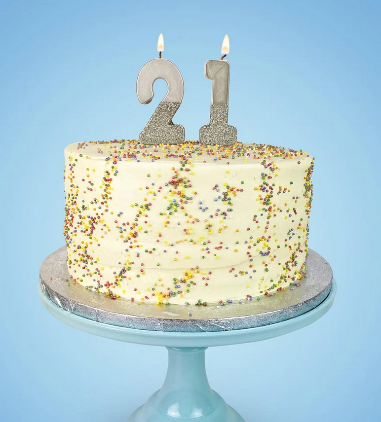 # 2 - Silver Glitter Birthday Candle