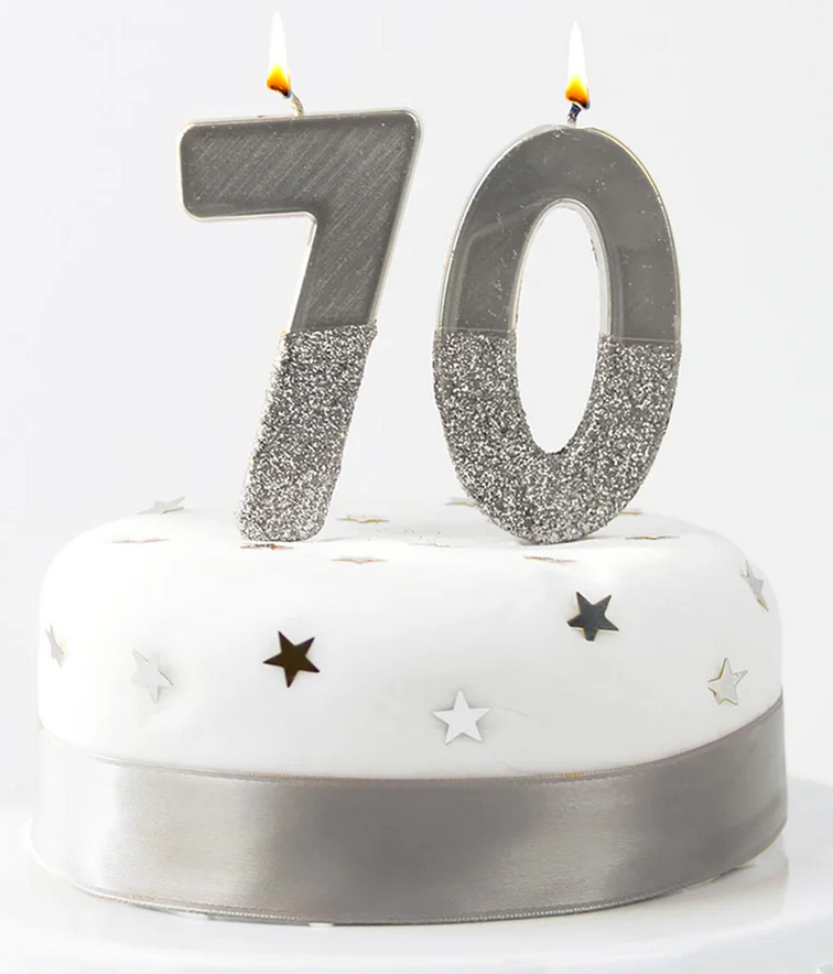 # 0 - Silver Glitter Birthday Candle