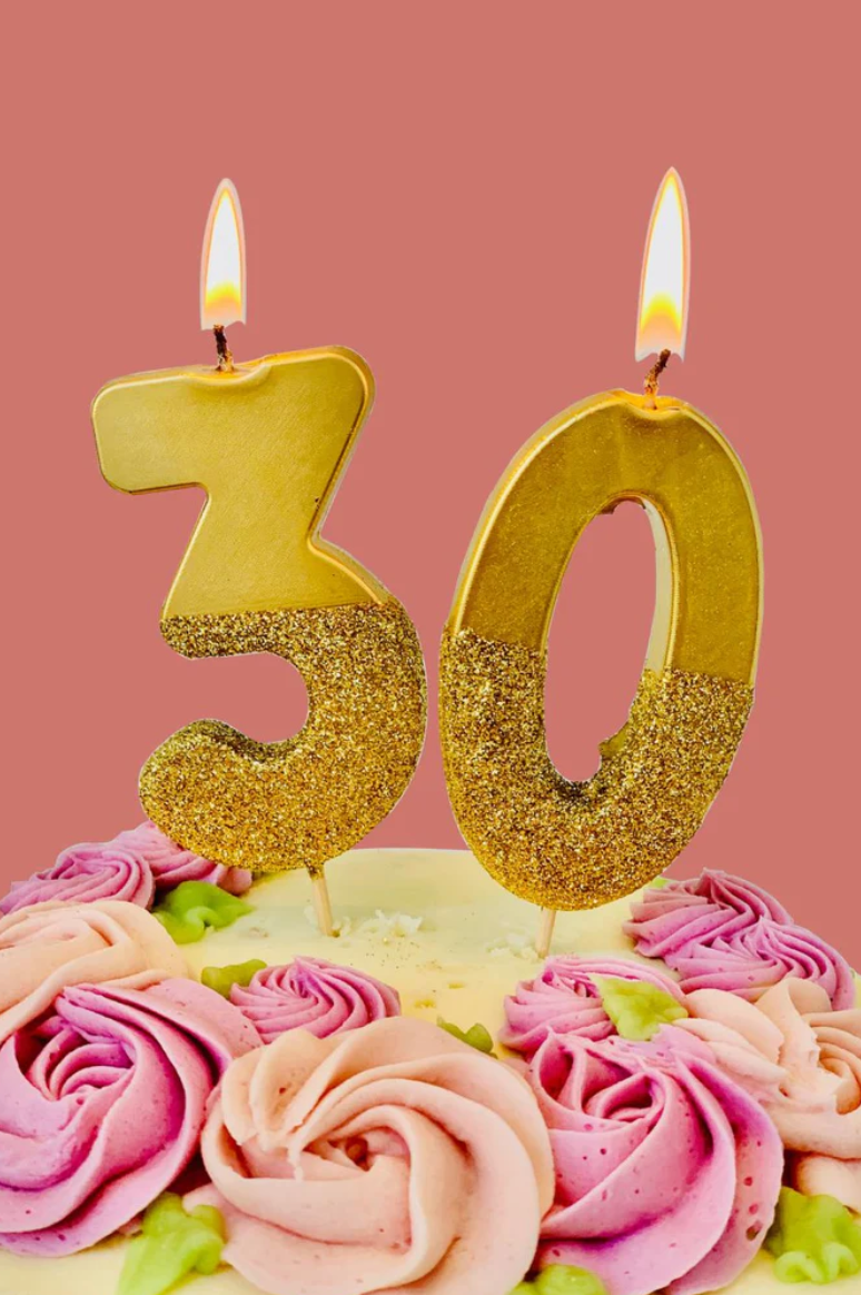 # 0 - Gold Glitter Birthday Candle