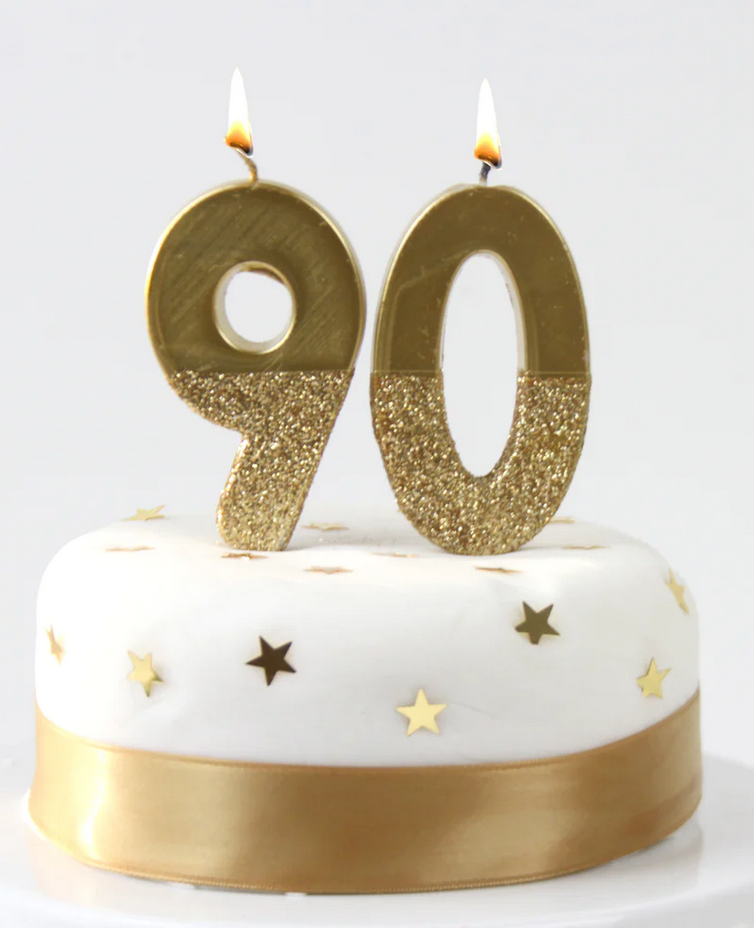 # 0 - Gold Glitter Birthday Candle