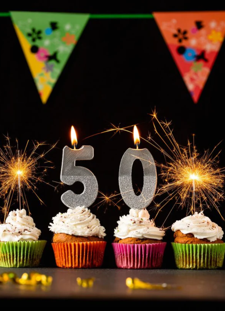 # 5 - Silver Glitter Birthday Candle