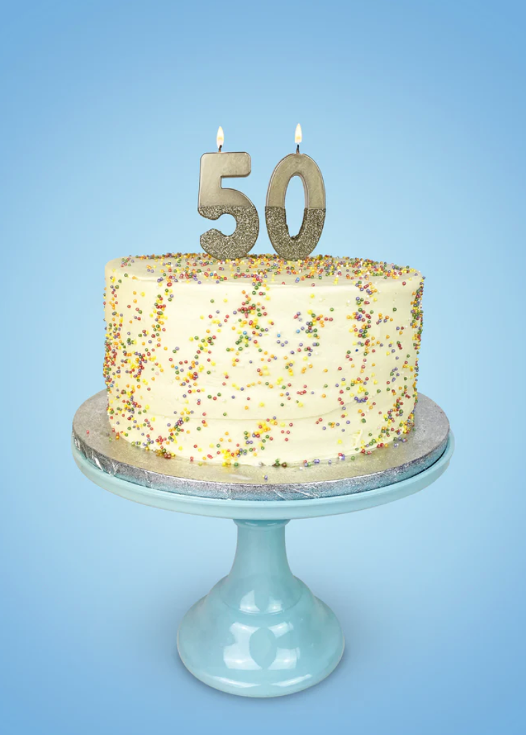 # 5 - Silver Glitter Birthday Candle