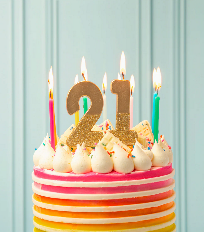 # 1 - Gold Glitter Birthday Candle