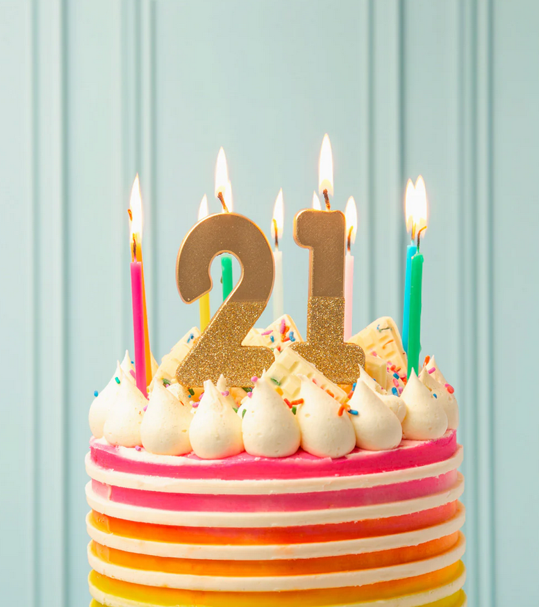 # 2 - Gold Glitter Birthday Candle