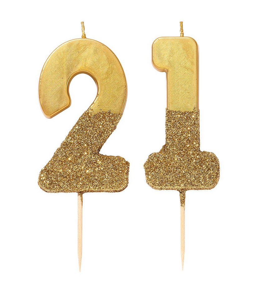 # 2 - Gold Glitter Birthday Candle