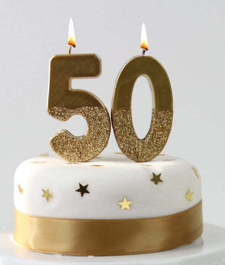 # 5 - Gold Glitter Birthday Candle