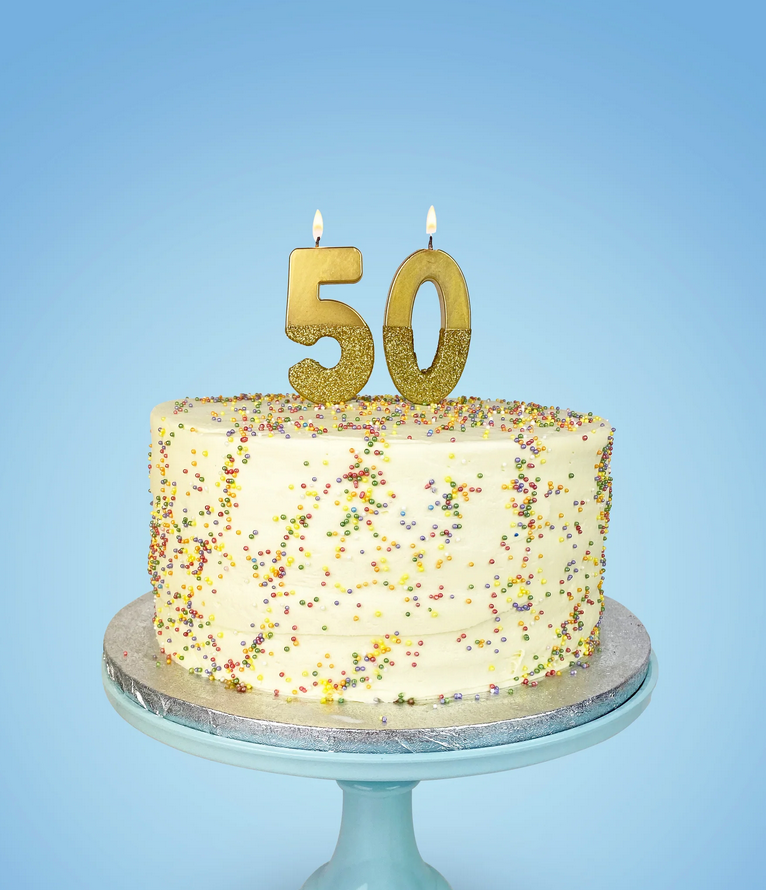 # 5 - Gold Glitter Birthday Candle