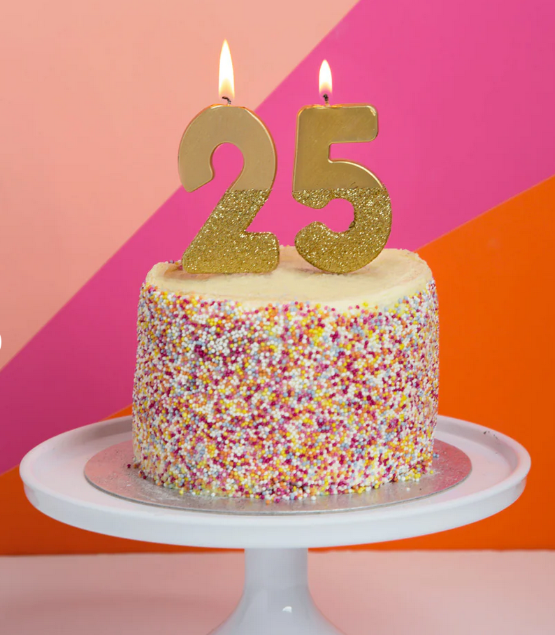 # 5 - Gold Glitter Birthday Candle