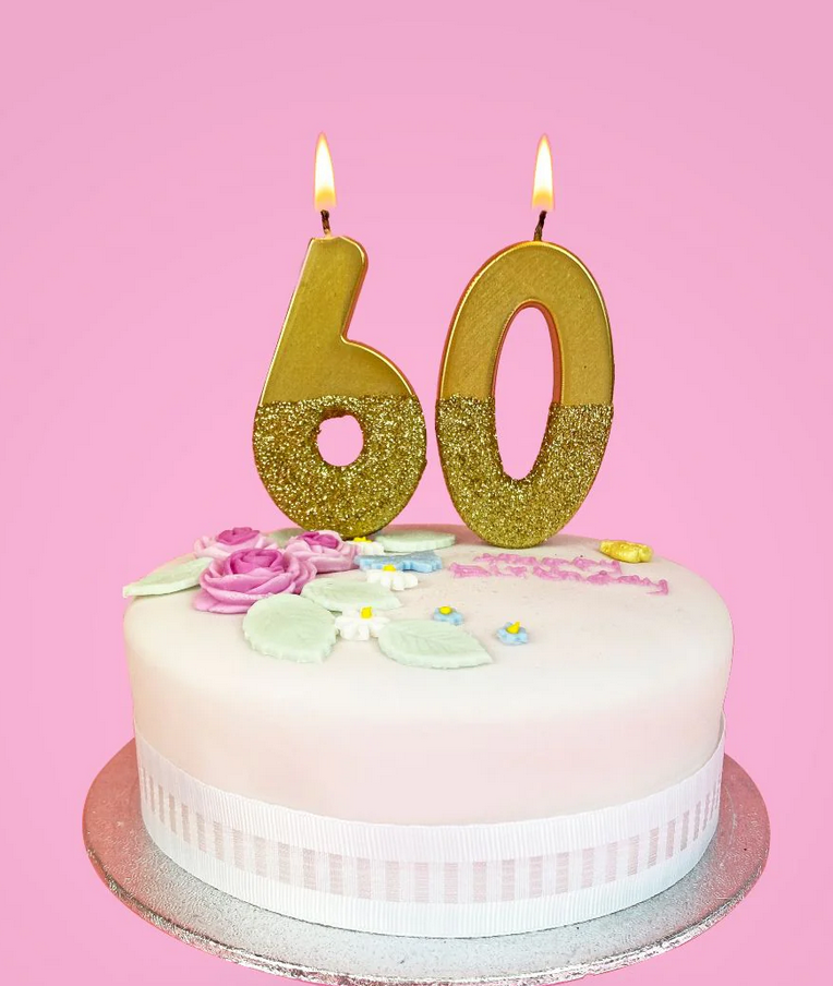 # 6 - Gold Glitter Birthday Candle