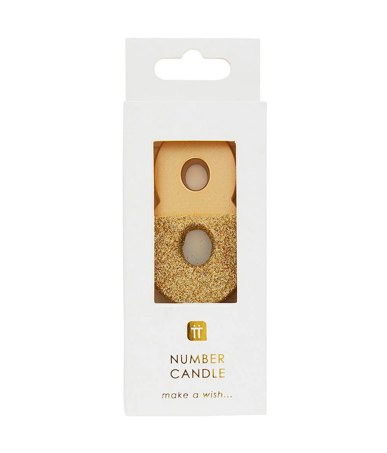 # 8 - Gold Glitter Birthday Candle