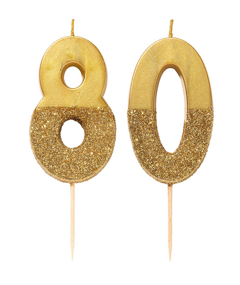 # 8 - Gold Glitter Birthday Candle