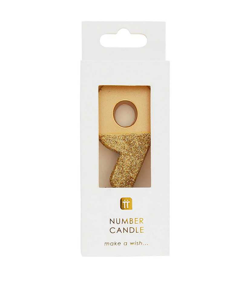 # 9 - Gold Glitter Birthday Candle