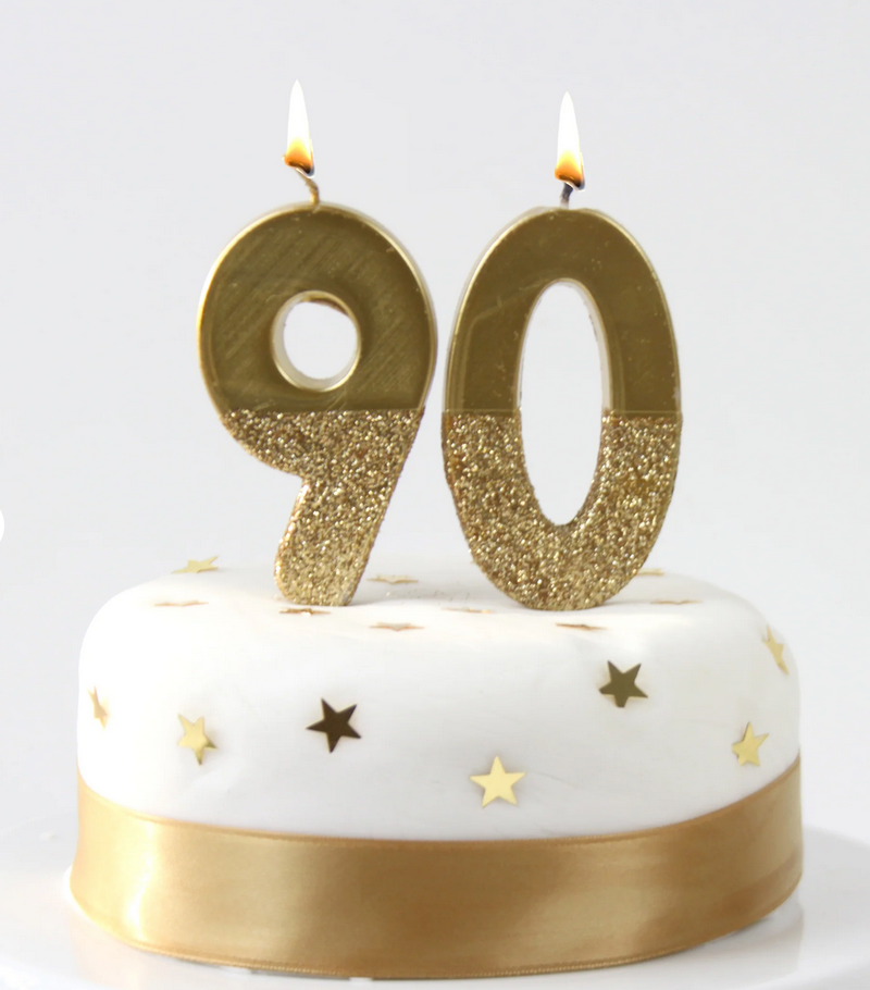# 9 - Gold Glitter Birthday Candle