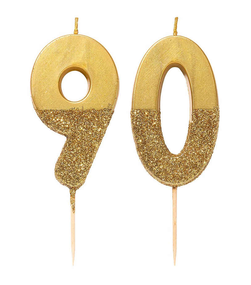 # 9 - Gold Glitter Birthday Candle