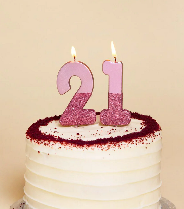 # 1 - Rose Gold Glitter Birthday Candle