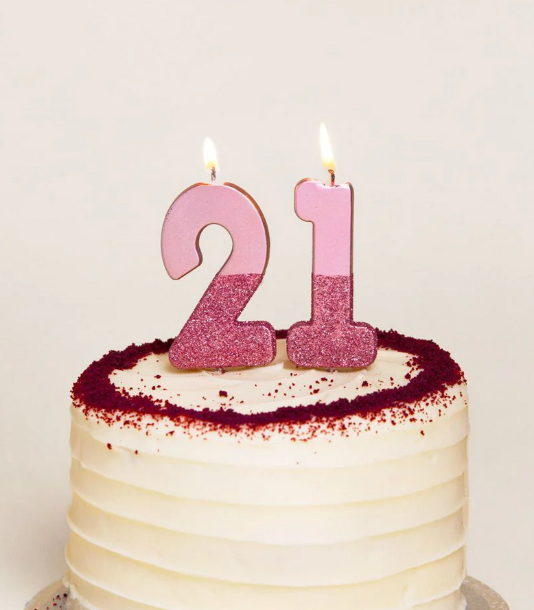 # 2 - Rose Gold Glitter Birthday Candle