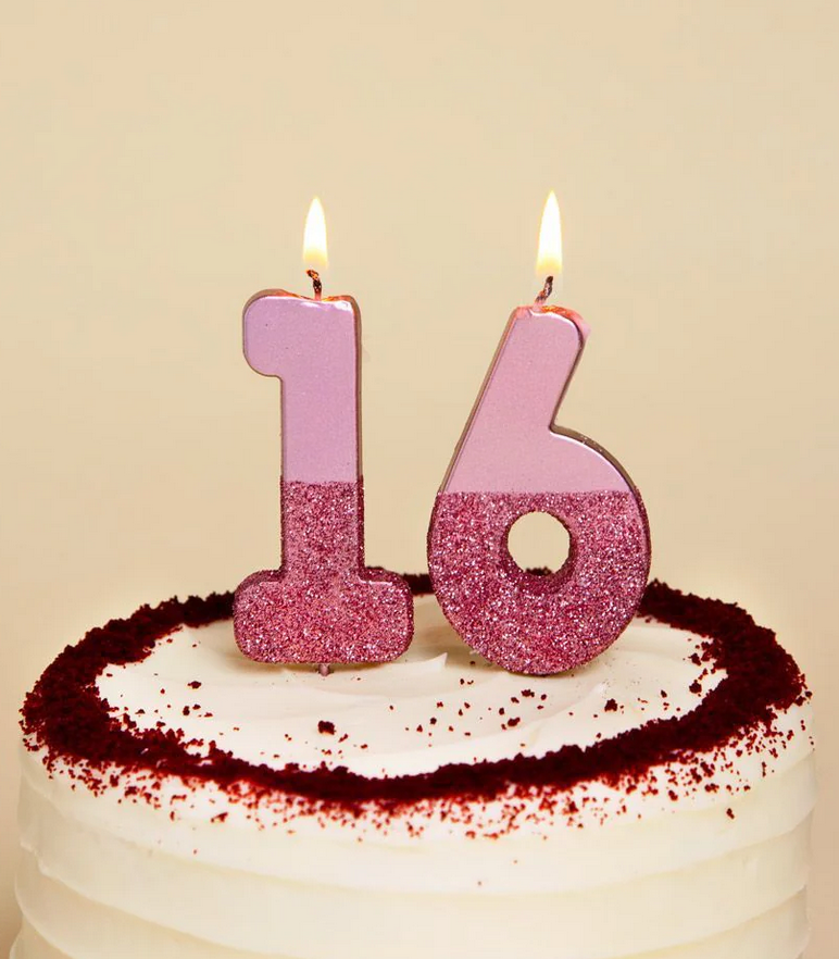 # 5 - Rose Gold Glitter Birthday Candle