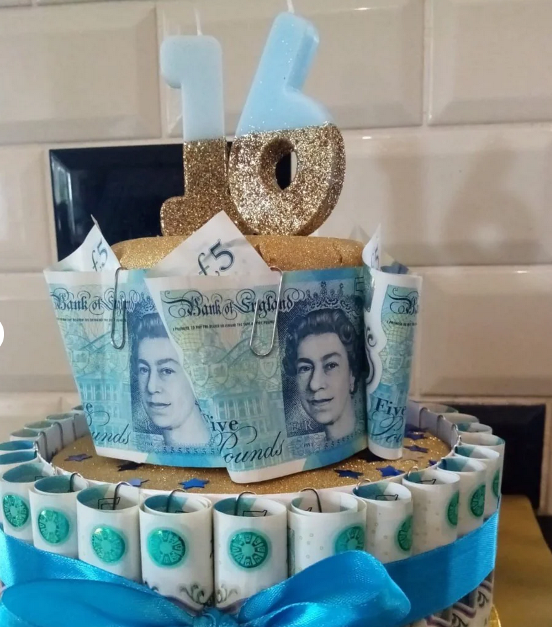 # 6 - Blue + Gold Glitter Birthday Candle