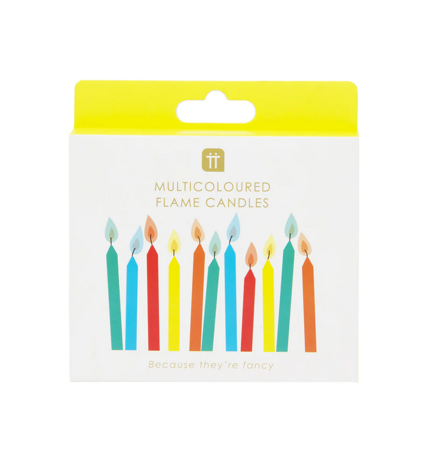 Rainbow Flame Birthday Candles - 12 Pack