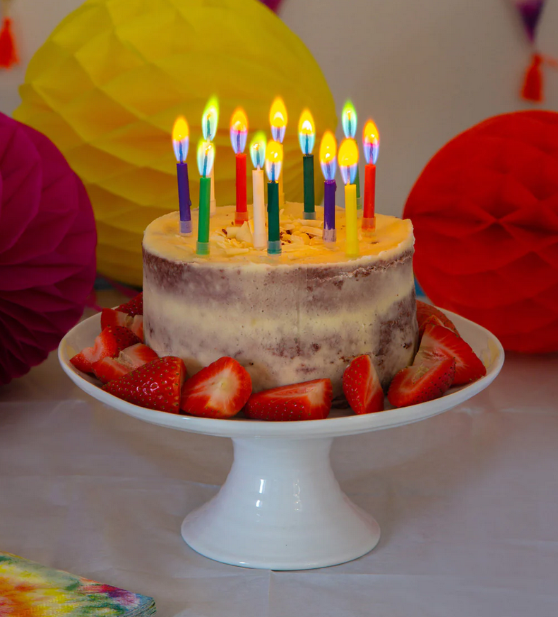Rainbow Flame Birthday Candles - 12 Pack