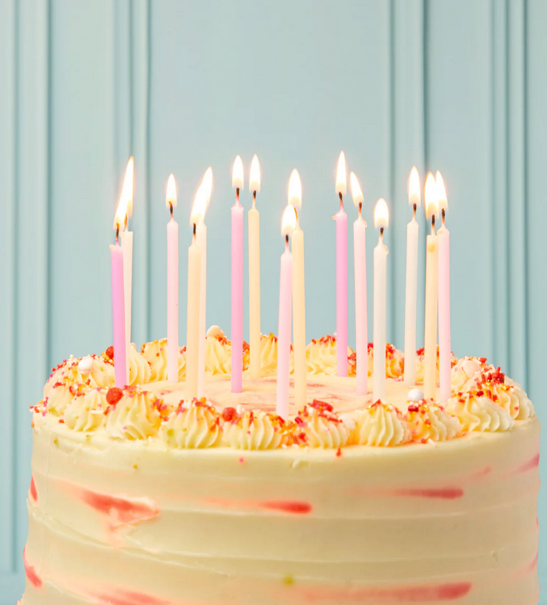 Rainbow Pastel Birthday Candles - 16 Pack