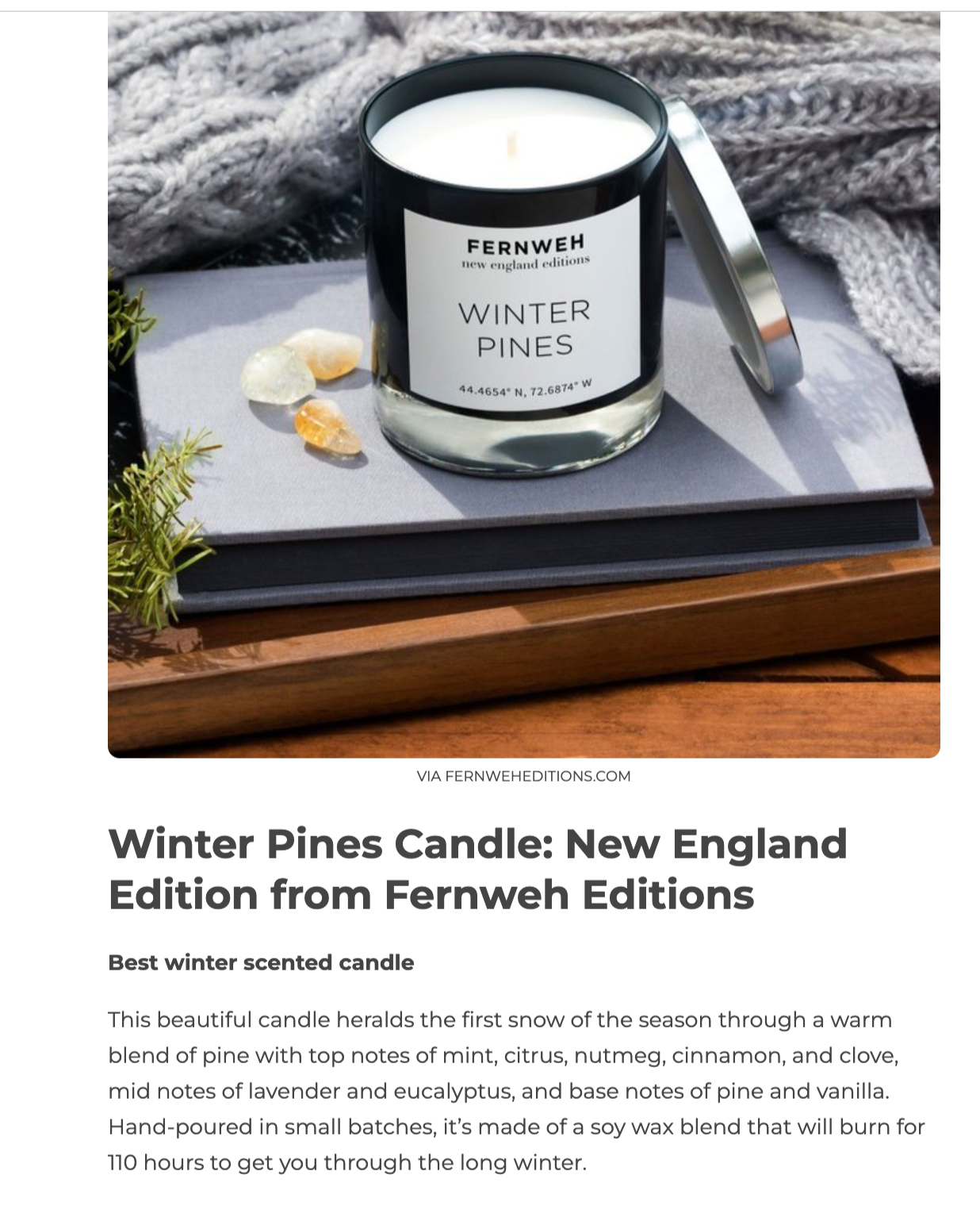 Roaring Fireplace Scented Soy Candle