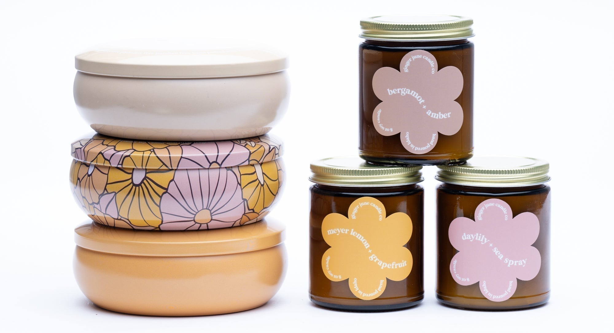 tobacco + citrus + honey • daisy collection • 9 oz soy candle