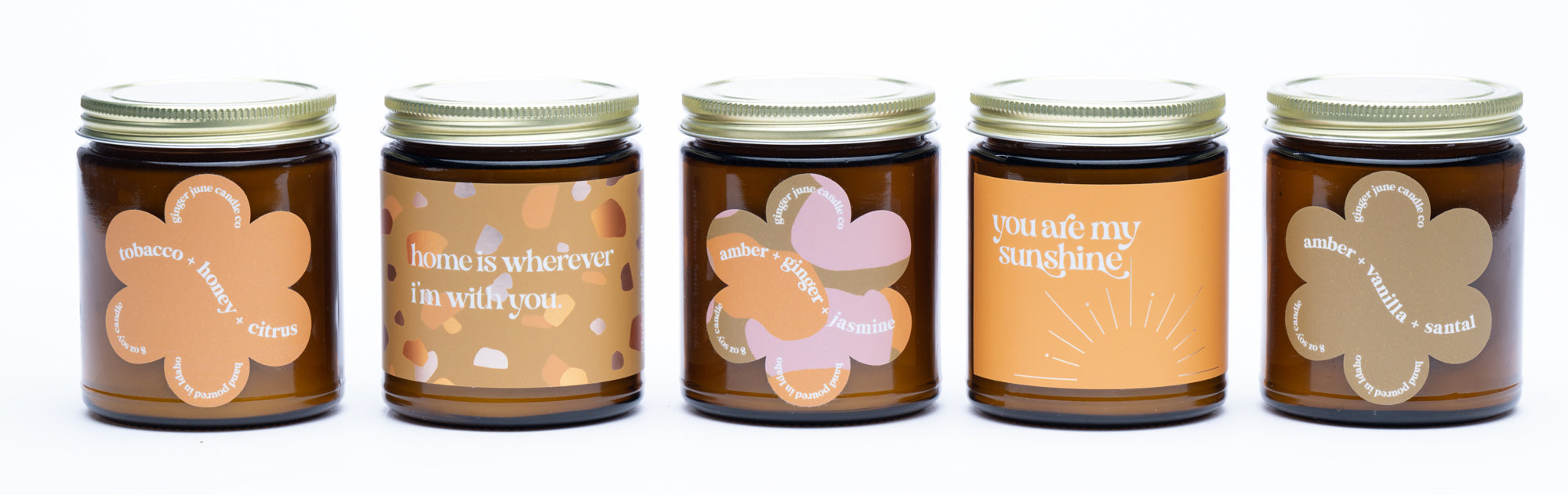 tobacco + citrus + honey • daisy collection • 9 oz soy candle