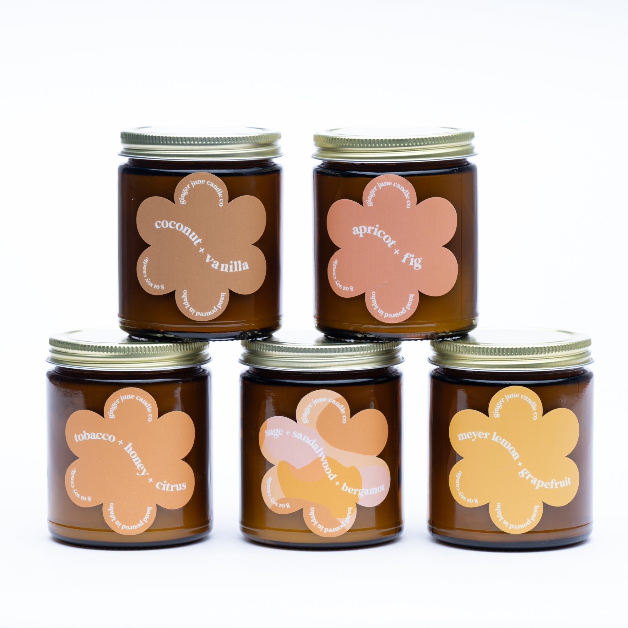 tobacco + citrus + honey • daisy collection • 9 oz soy candle