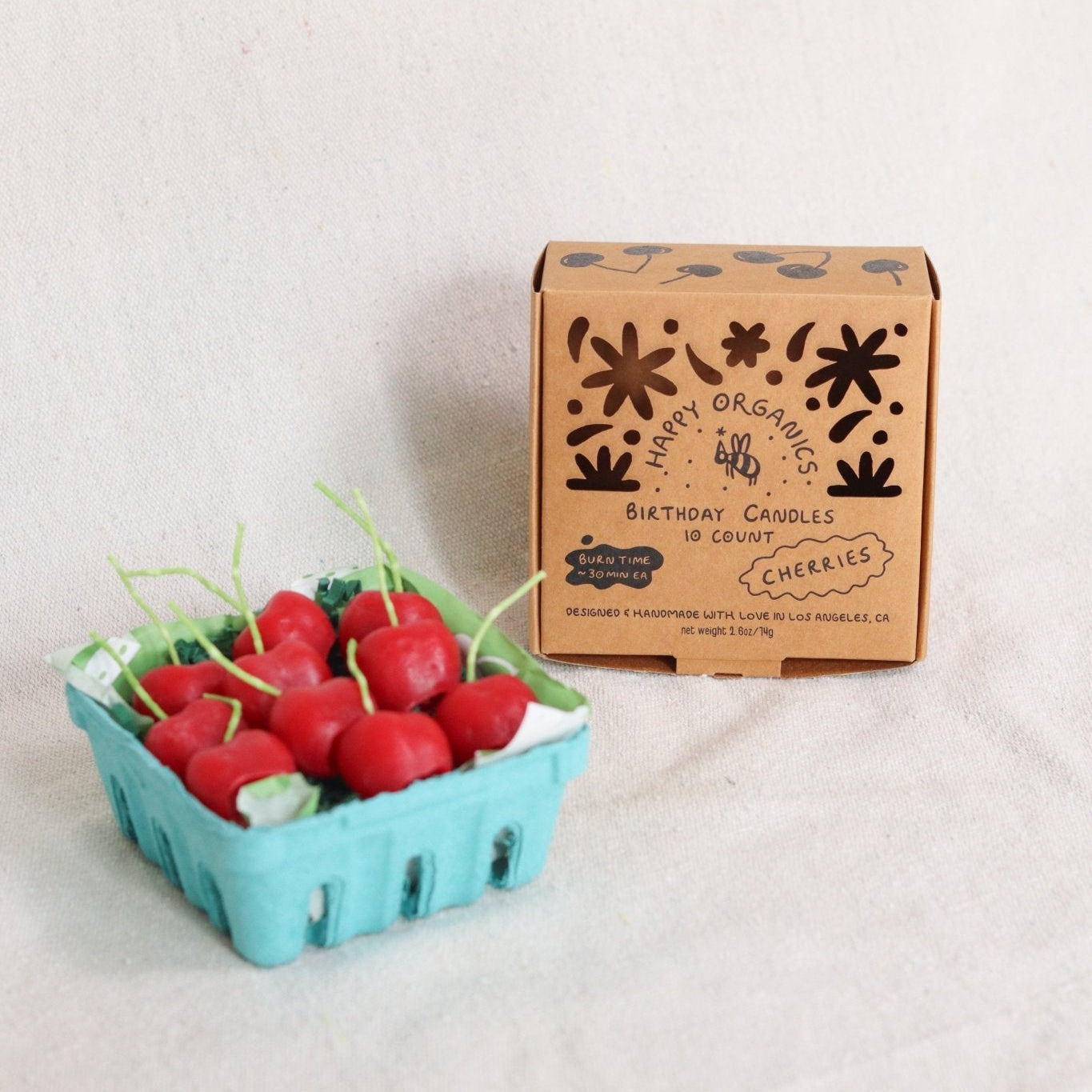 Beeswax Cherry Birthday Candles