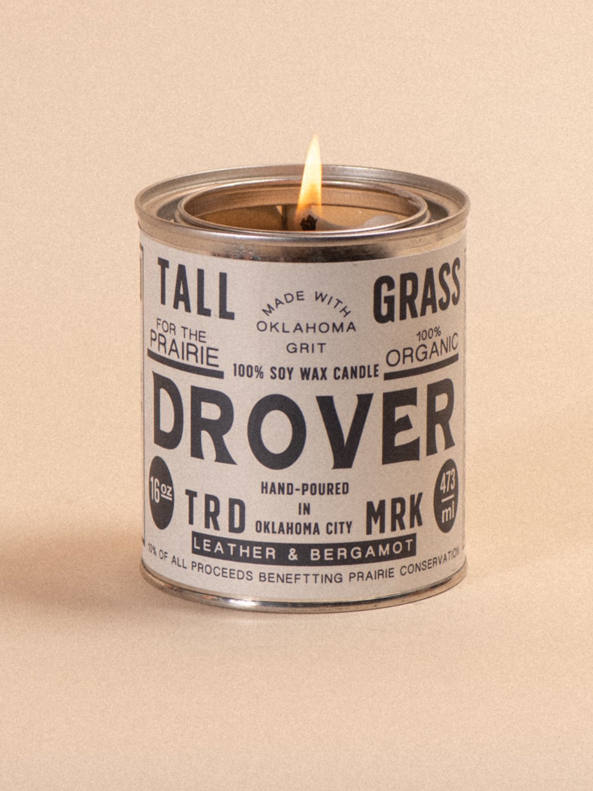 Drover: Leather + Bergamot Soy Wax Candle
