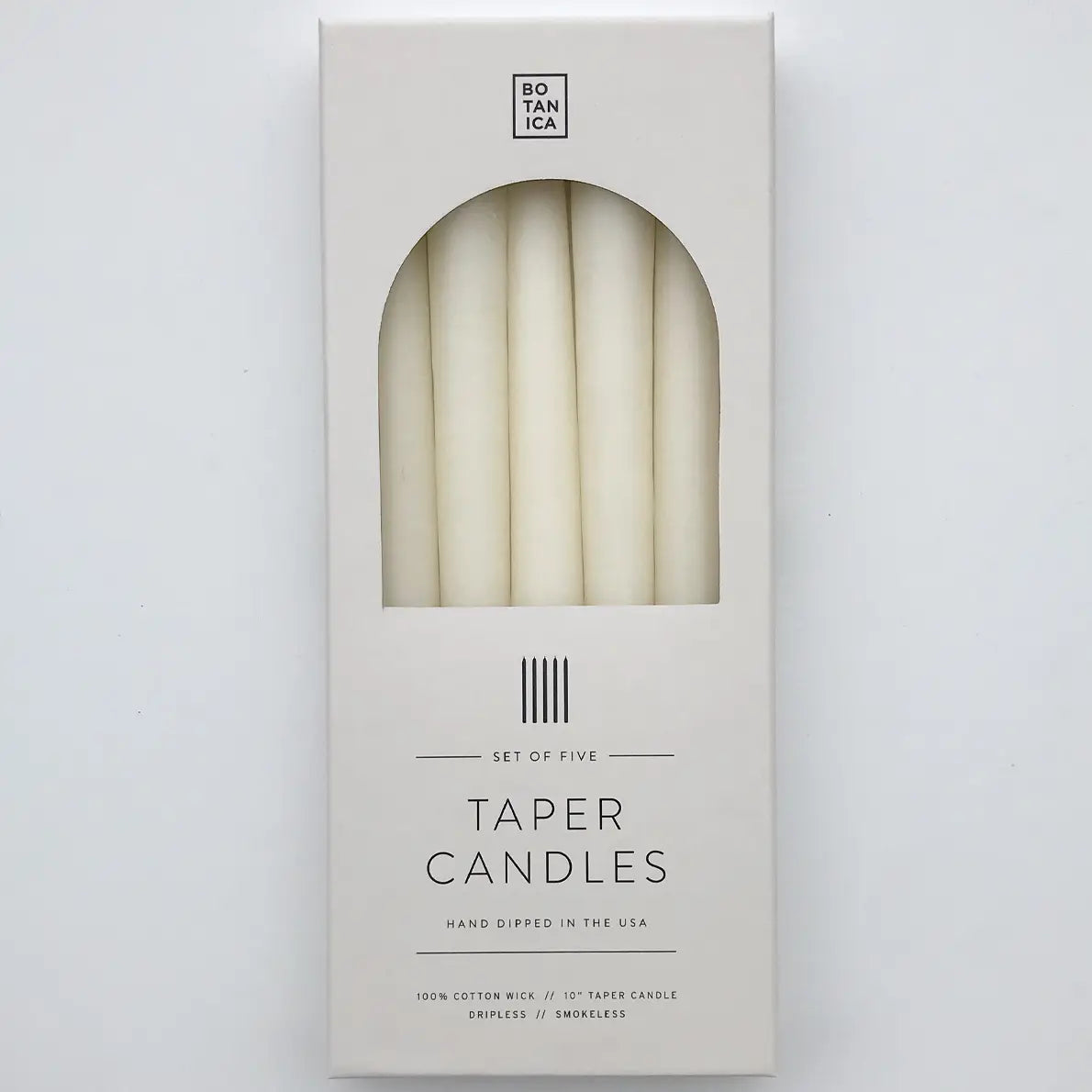Natural White Taper Candles | Set of 5