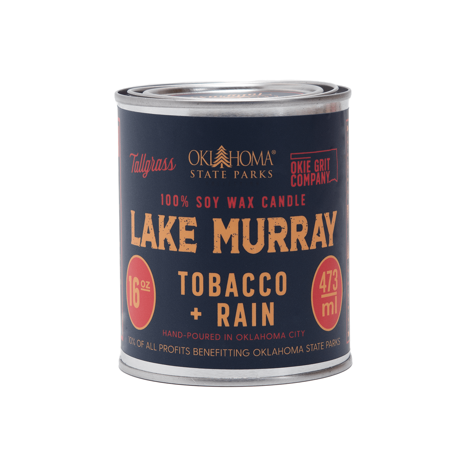 Lake Murray: Tobacco + Rain Soy Wax Candle