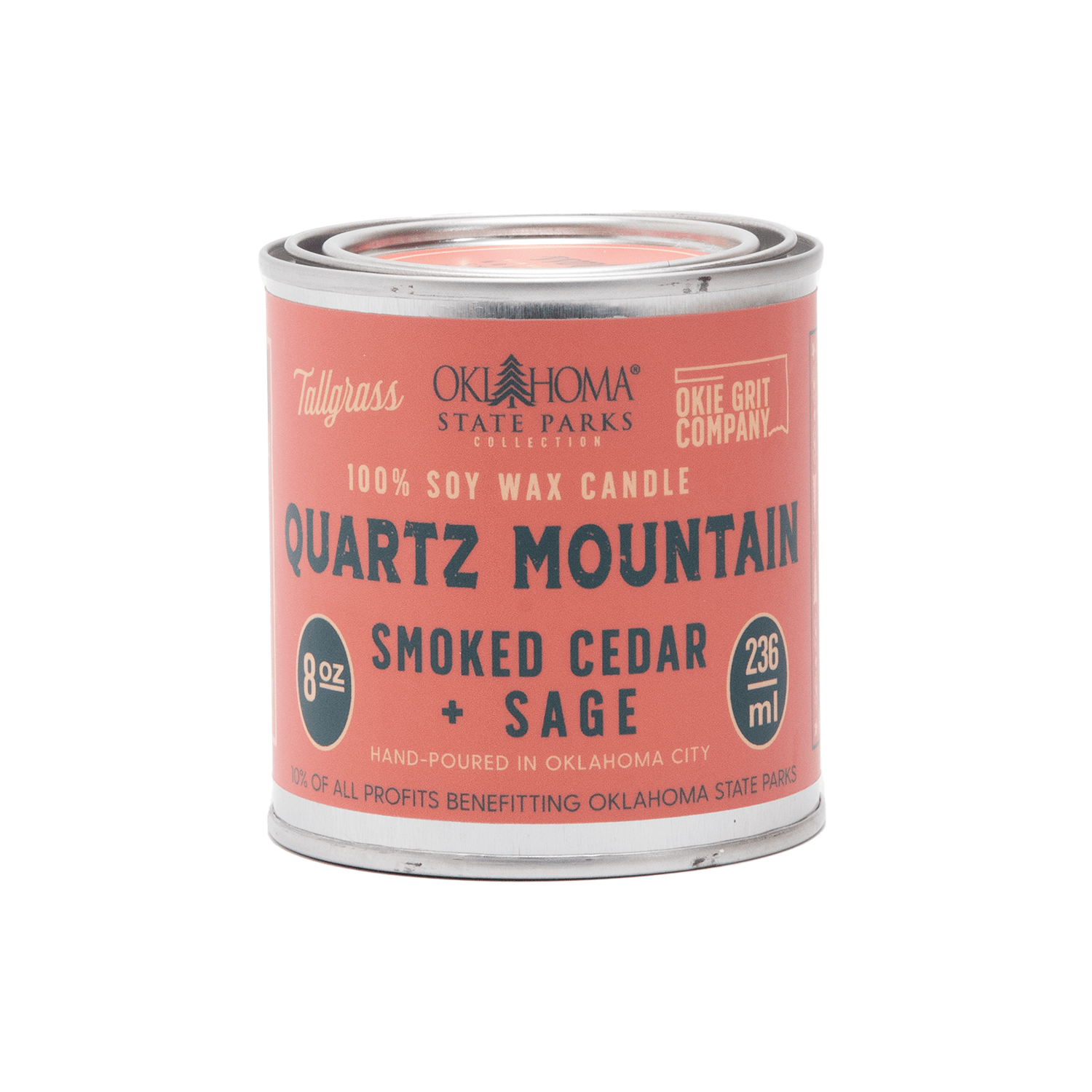 Quartz Mountain: Smoked Cedar + Sage Soy Wax Candle