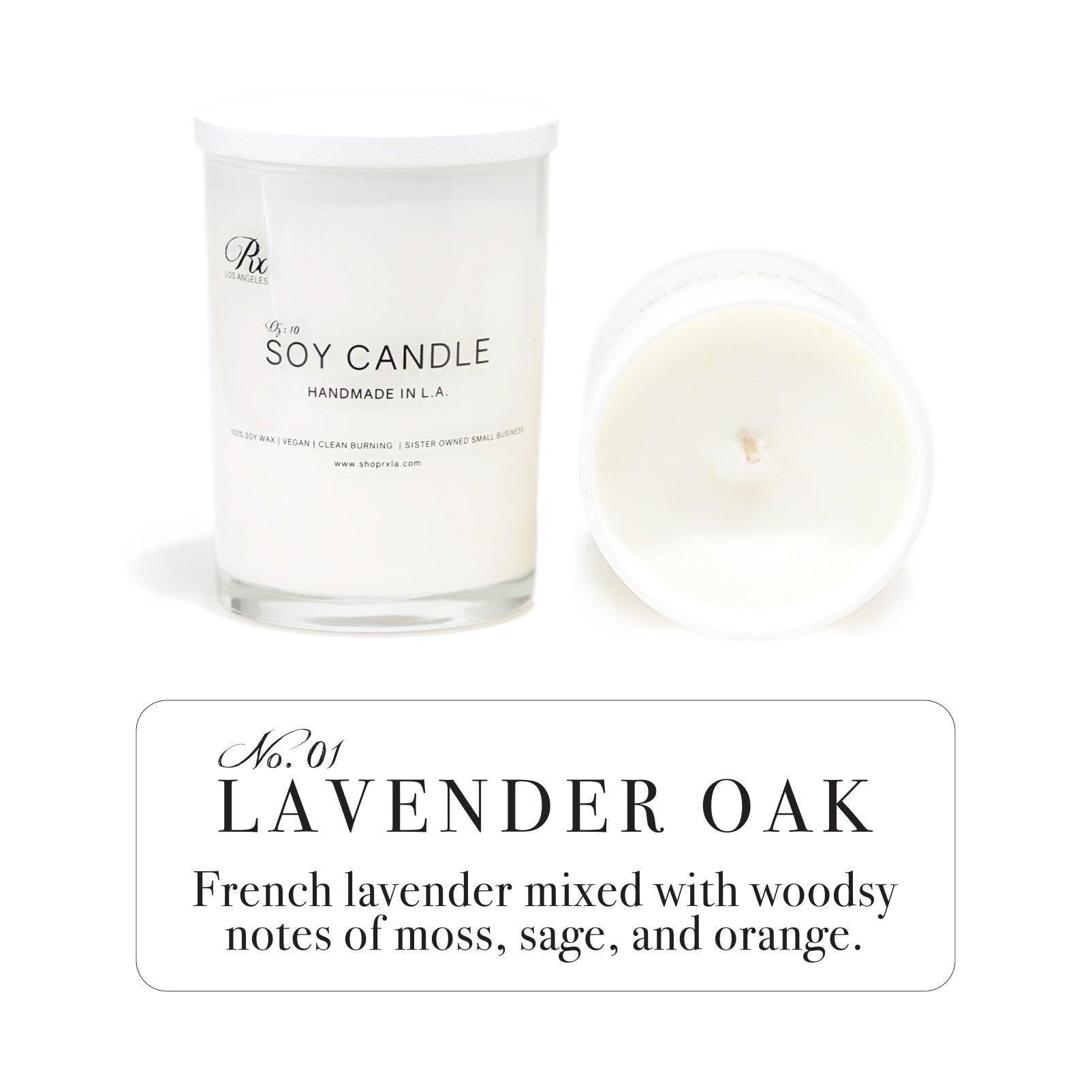 Lavender Oak: 100% Soy Wax Candle