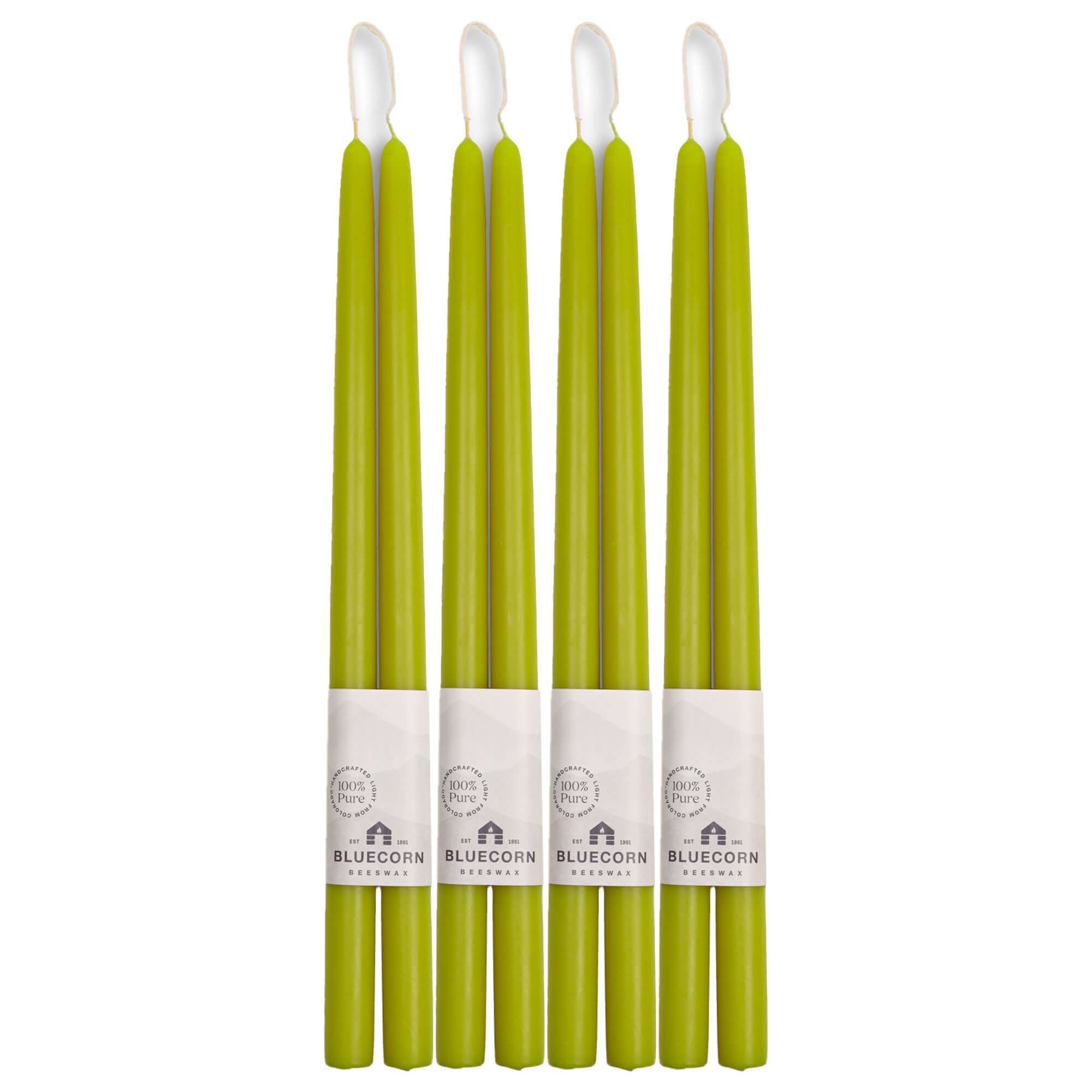 Hand-Dipped Beeswax Taper Candles - Bulk 4-Pair Bundle