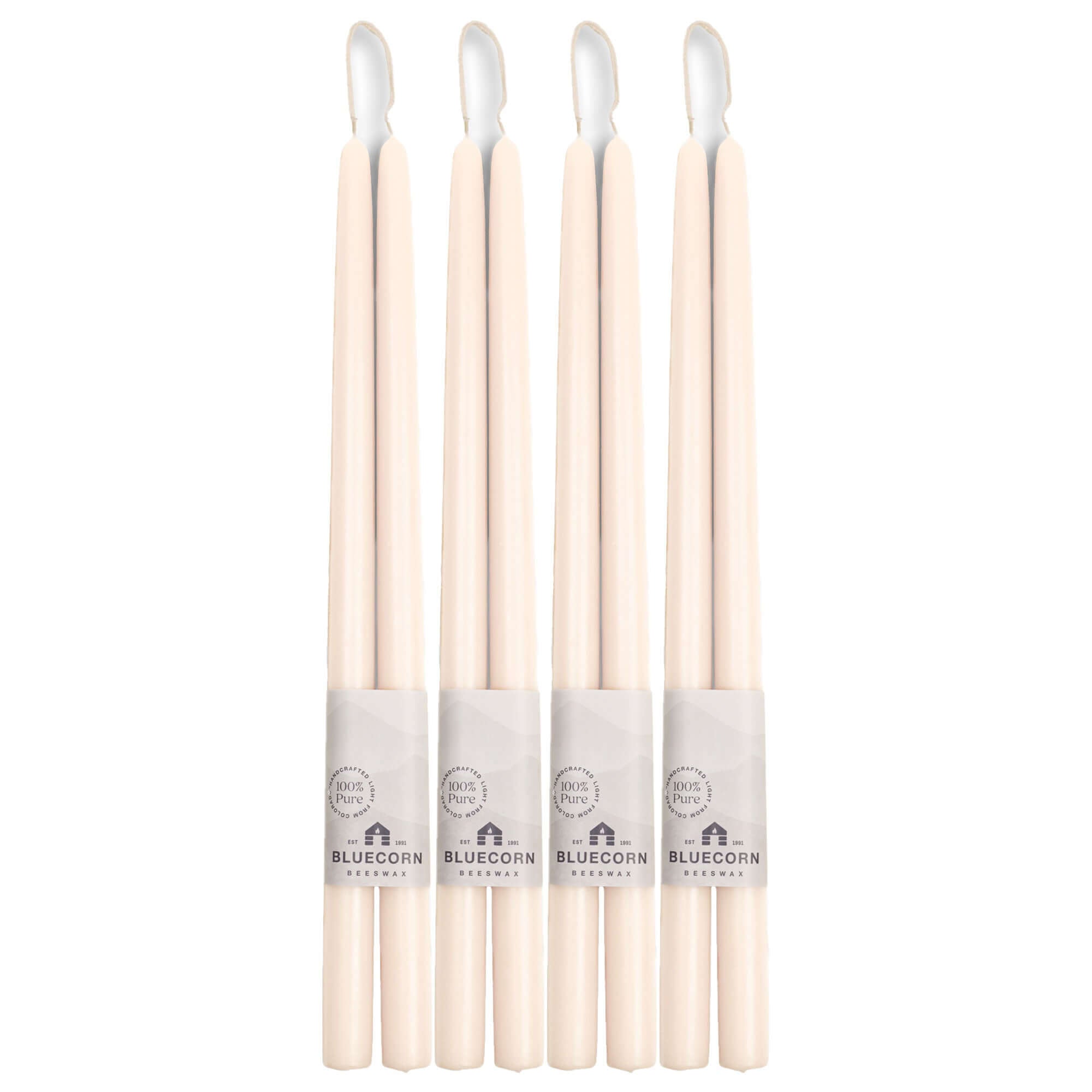 Hand-Dipped Beeswax Taper Candles - Bulk 4-Pair Bundle